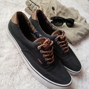 Black Authentic Vans with Brown Details